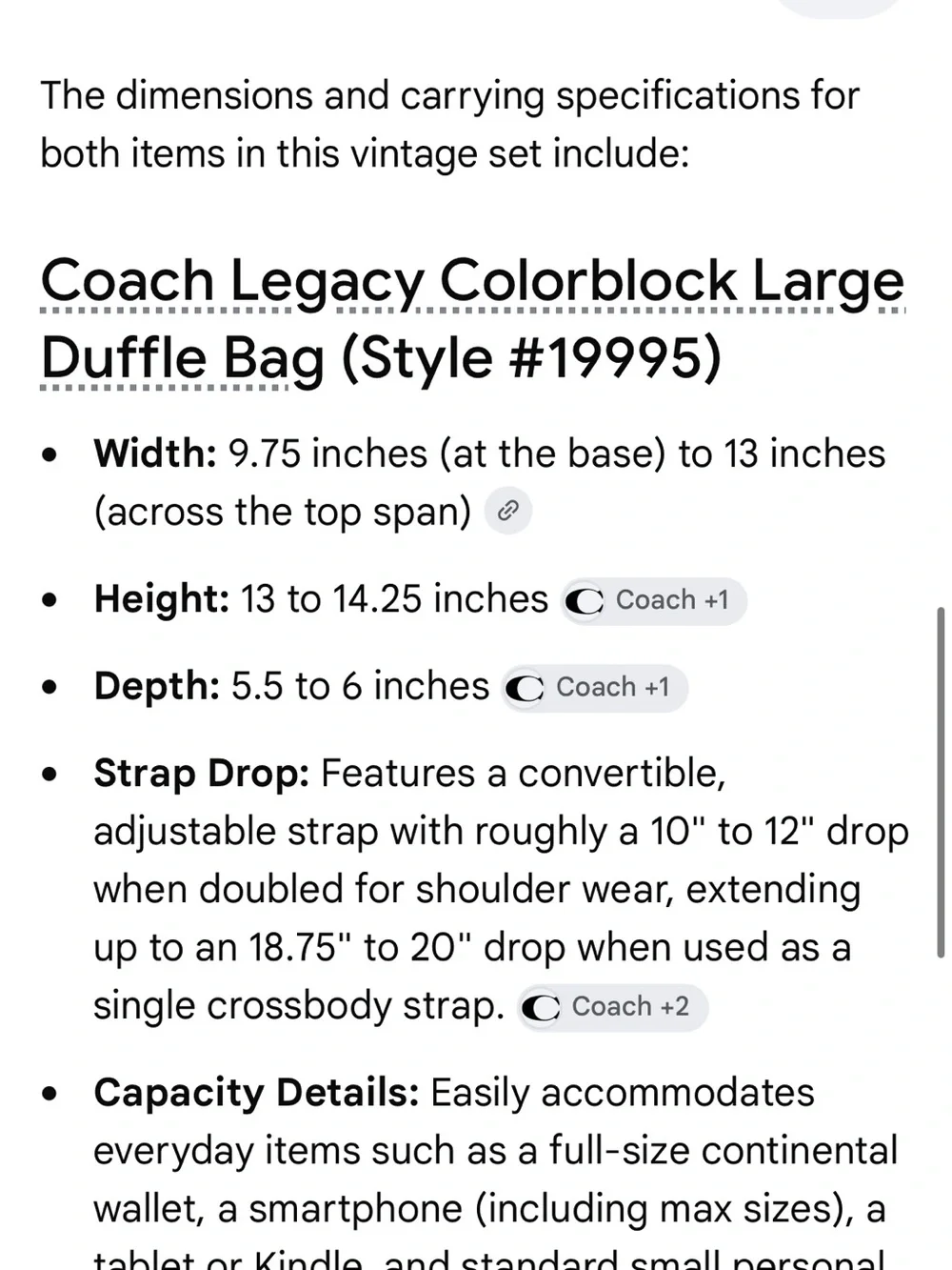 Coach #042 Legacy Colorblock Large Duffel With matching Turnlock wallet
